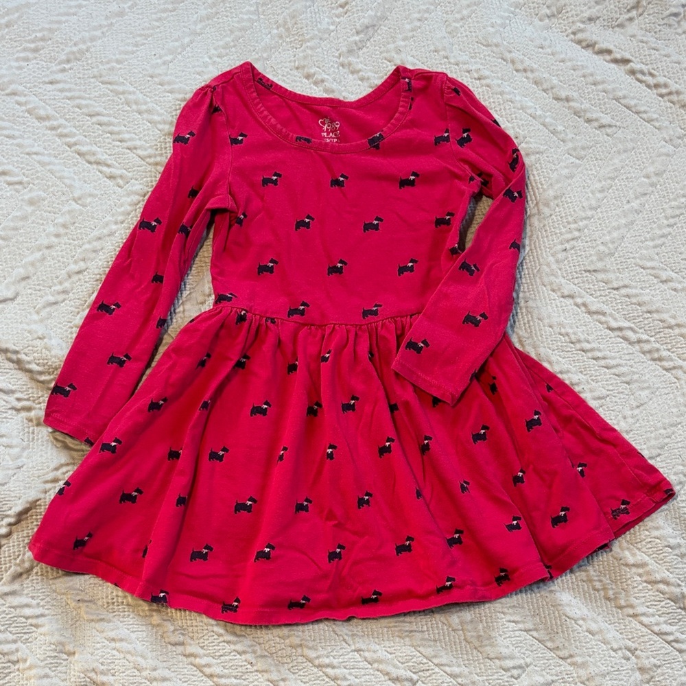 Place Red Dress with Dog Print